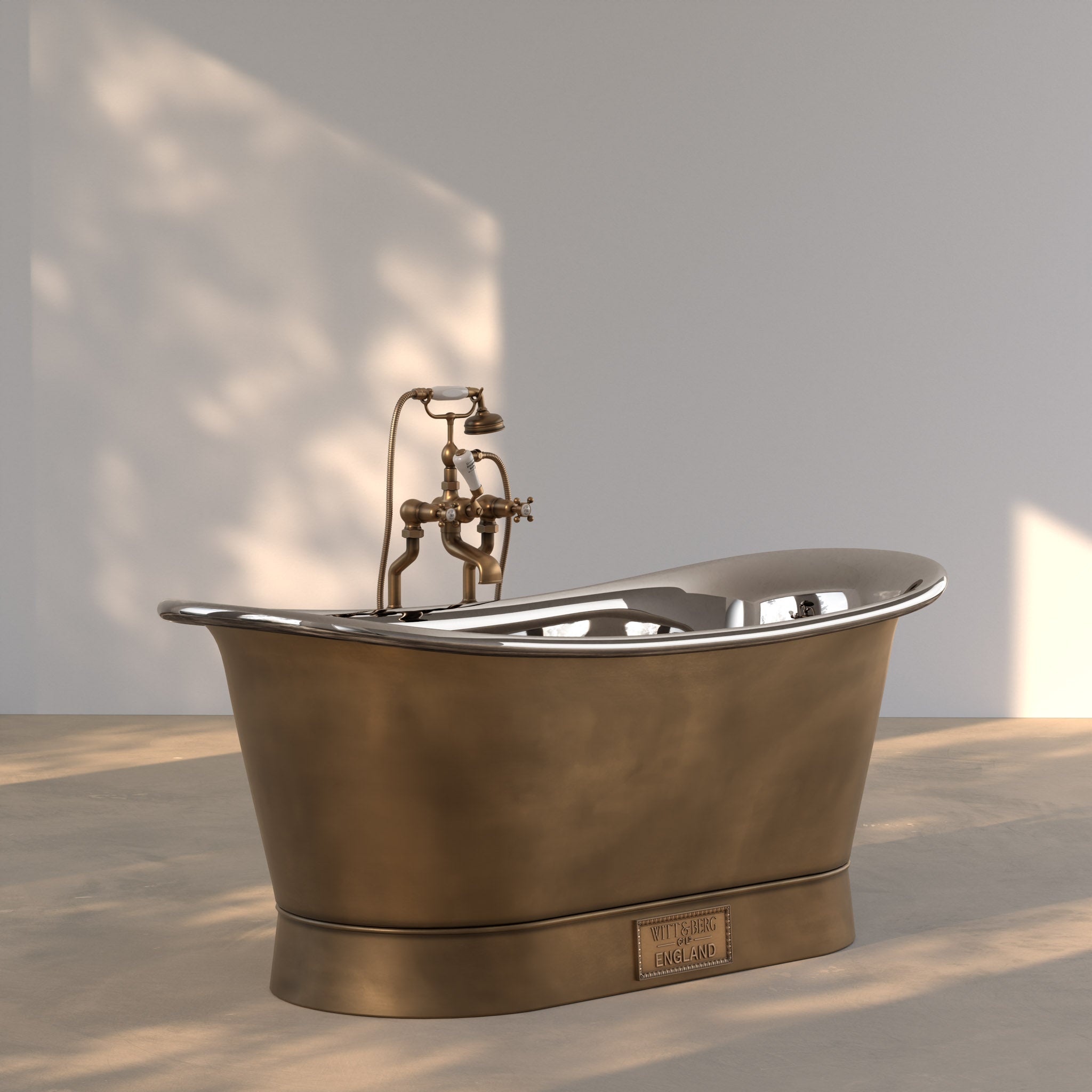 Babington Antique Brass & Polished Nickel Freestanding Bath