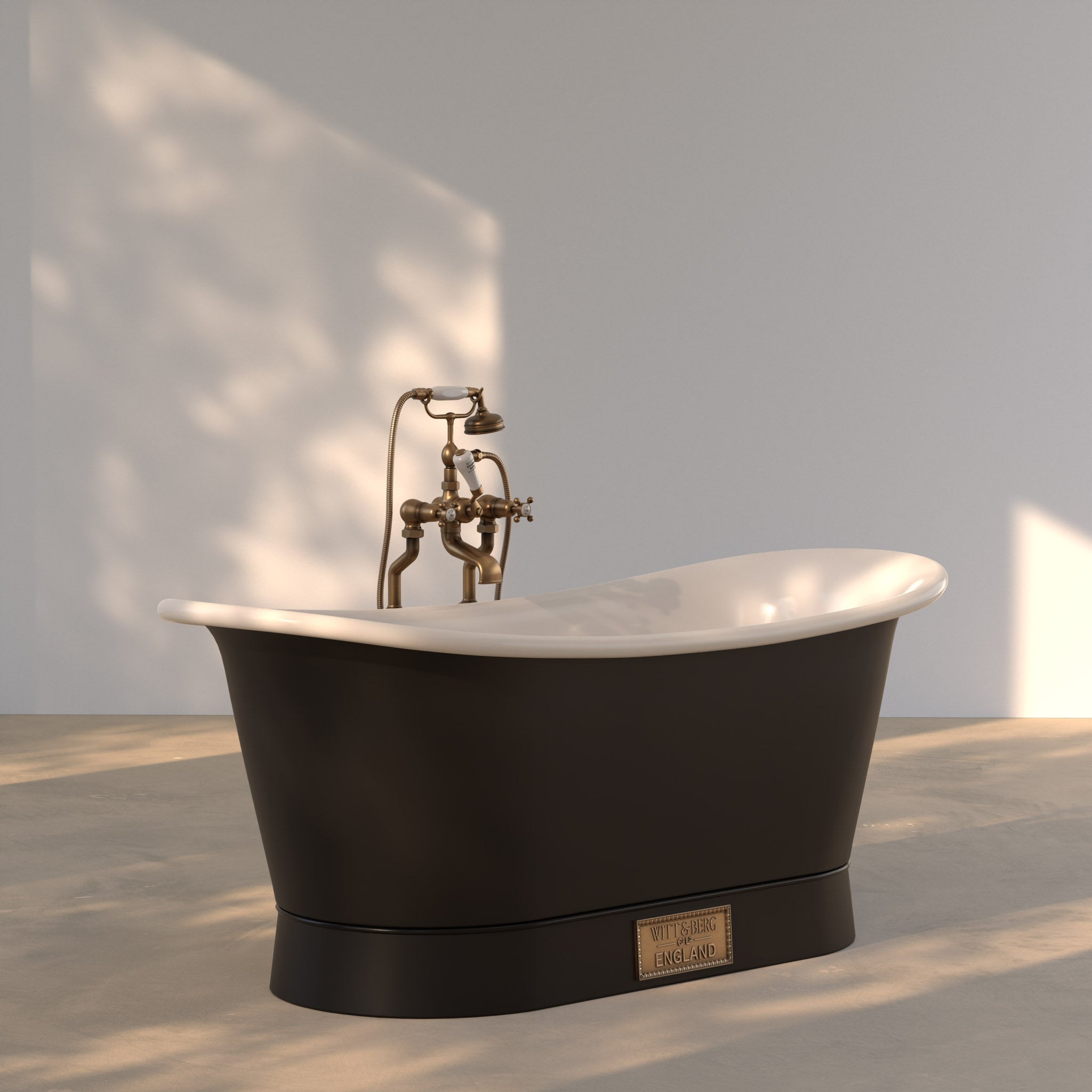 Babington Charcoal & White Enamel Freestanding Bath