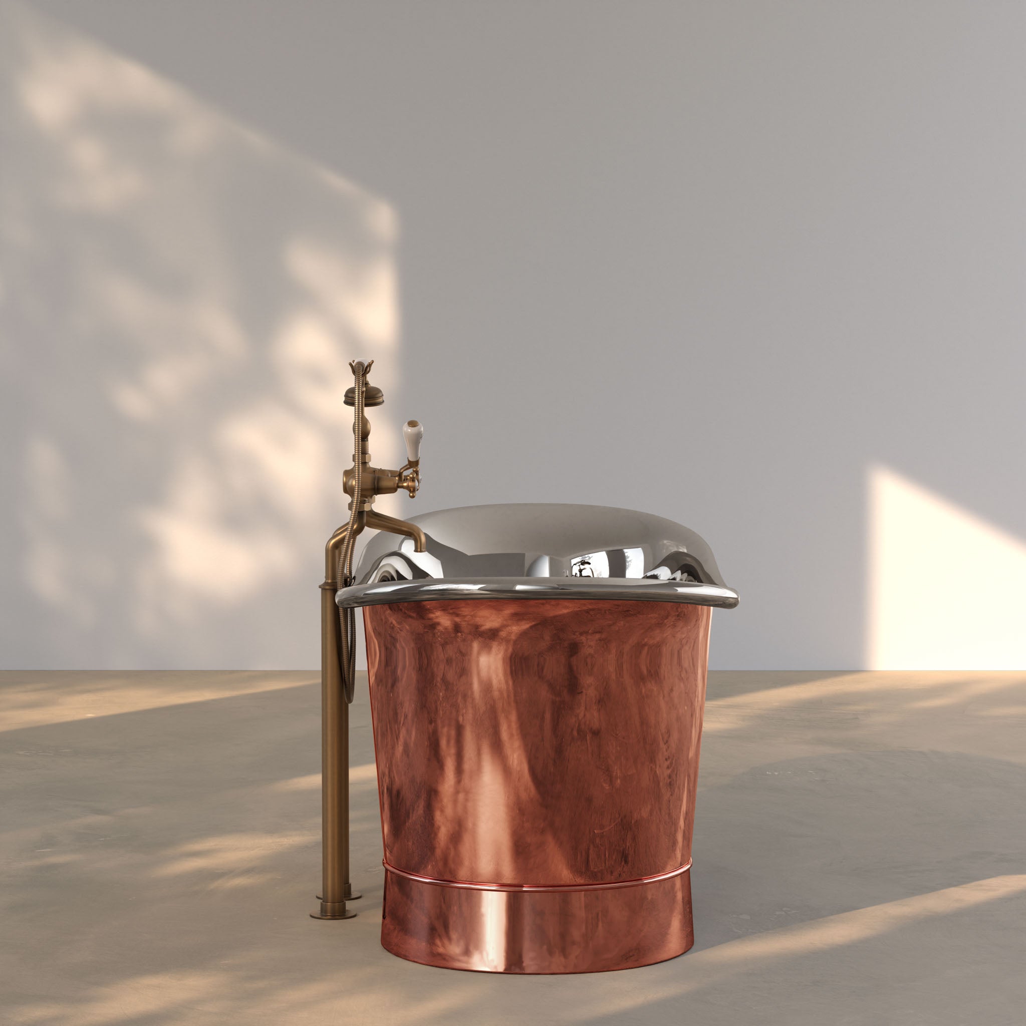 Babington Polished Copper & Polished Nickel Freestanding Bath