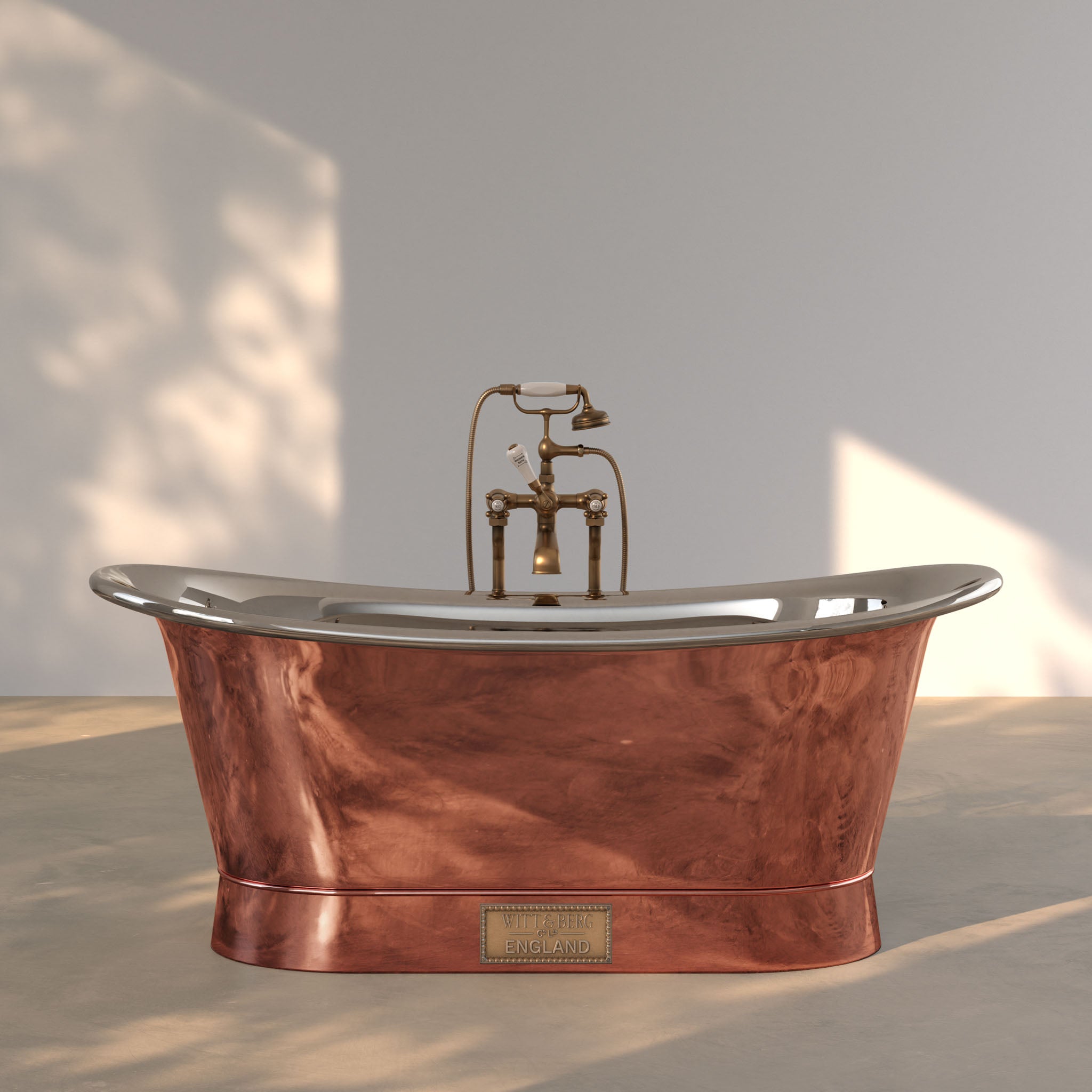 Babington Polished Copper & Polished Nickel Freestanding Bath